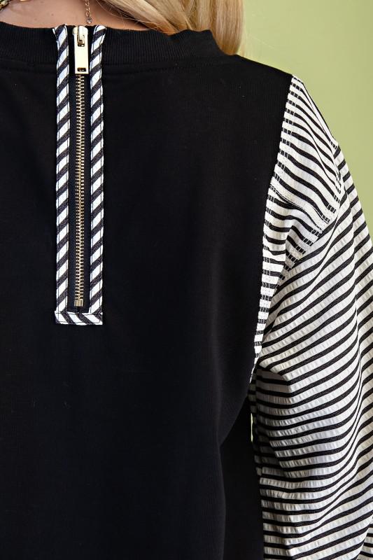 Mixed Fabric Sweatshirt