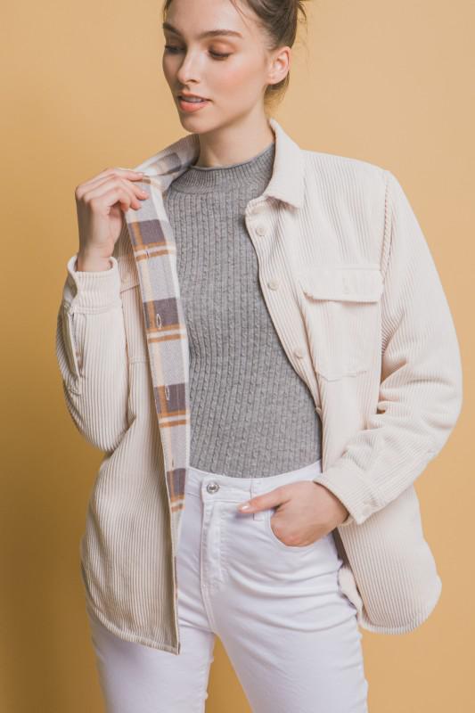 Corduroy Reversible Button Down Jacket