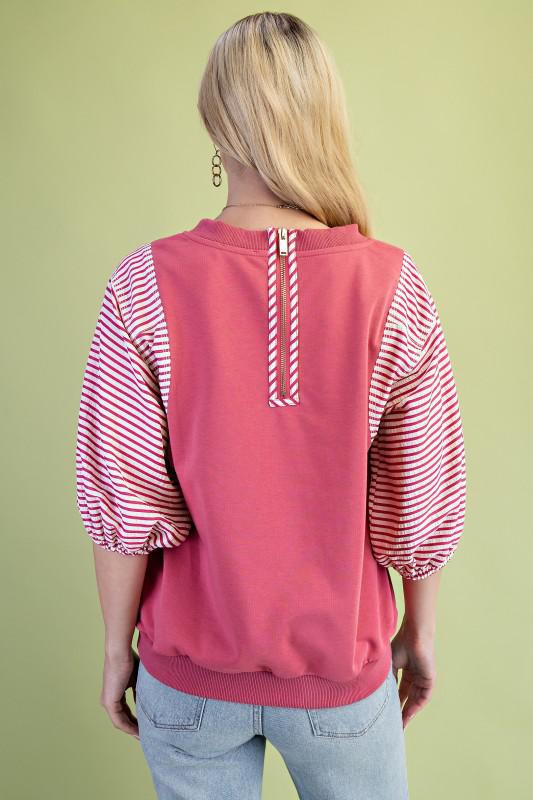 Mixed Fabric Sweatshirt