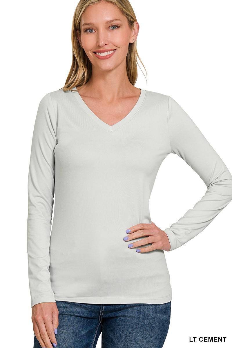 MICROFIBER LONG SLEEVE V-NECK SHIRT