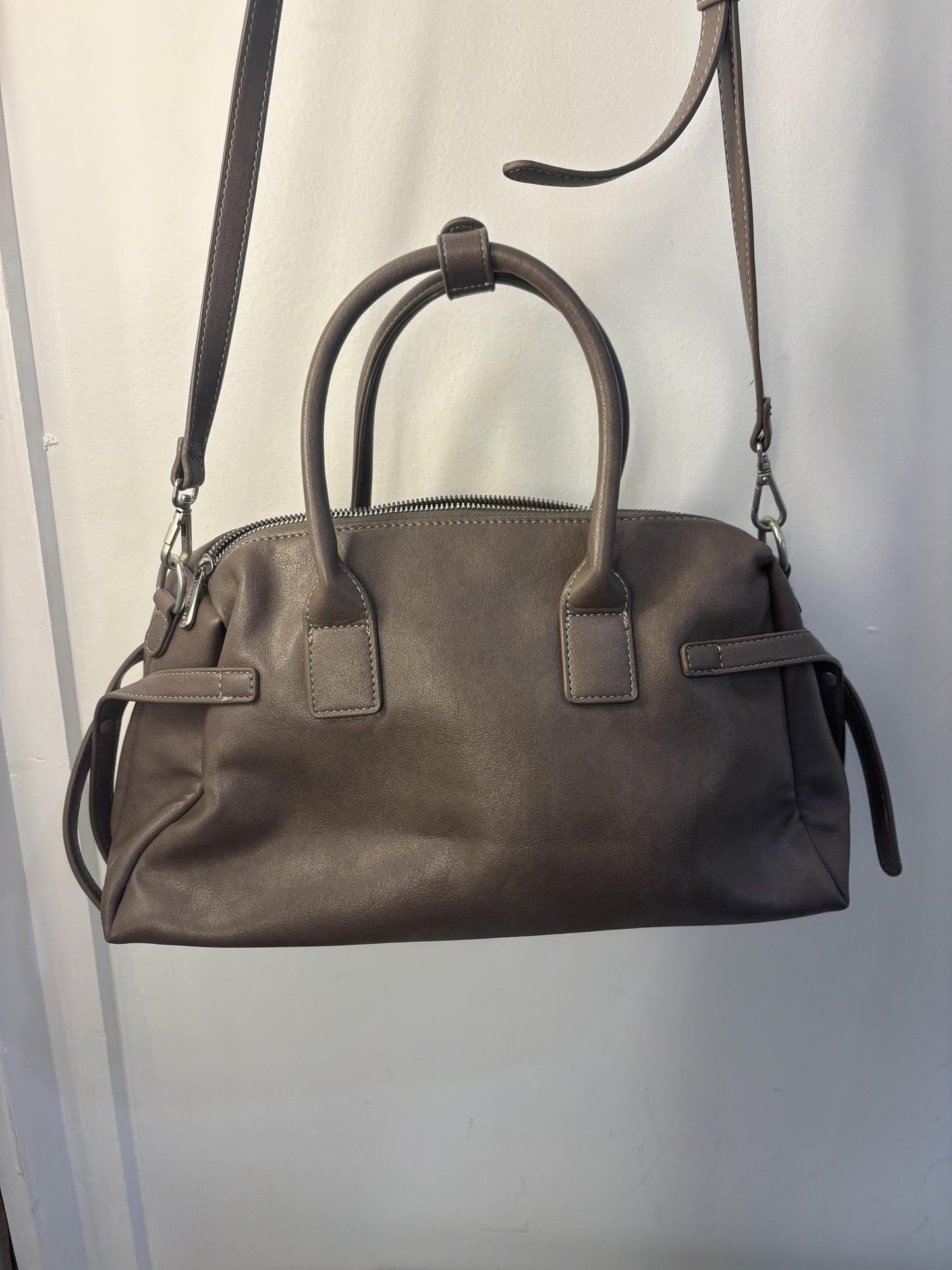 Taupe Structured Satchel