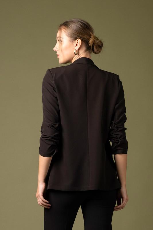 Ruched 3/4 Sleeve Blazer