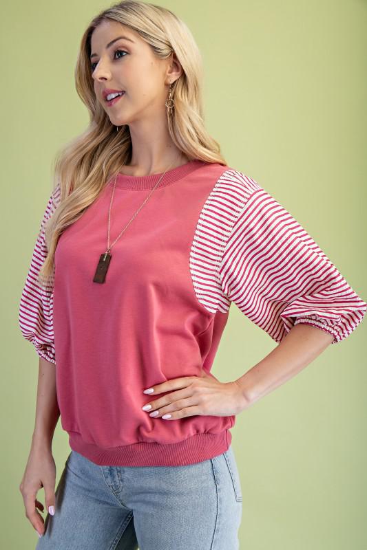 Mixed Fabric Sweatshirt