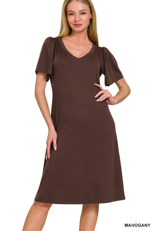 vneck microfiber dress
