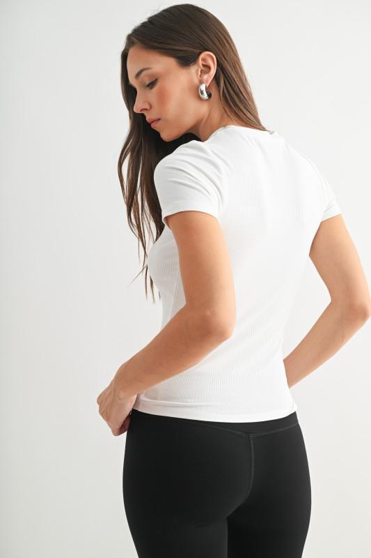 Essential Short-Sleeved Micro-Ribbed Top