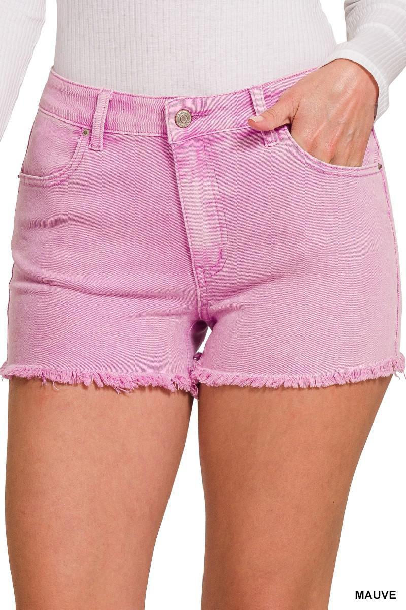 FRAYED CUTOFF HEM SHORTS