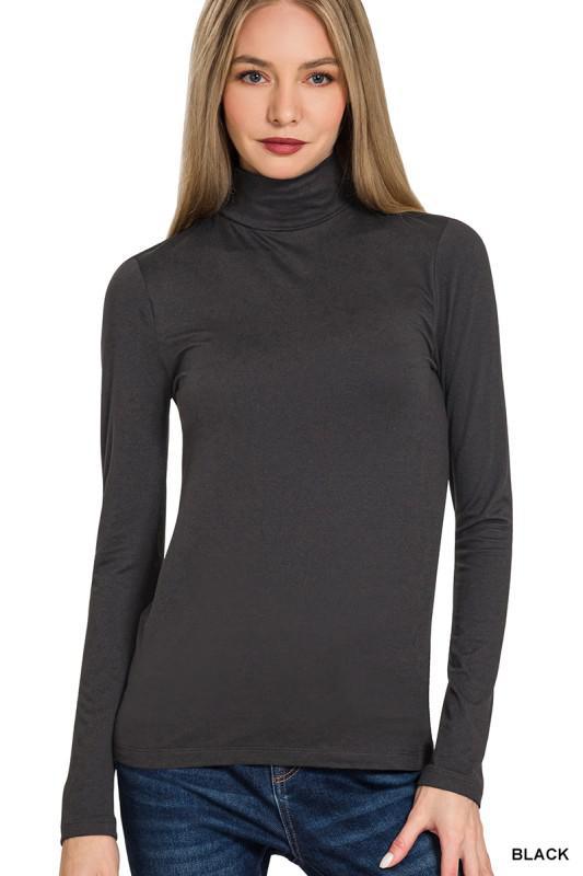 Premium Microfiber Mock Neck Top