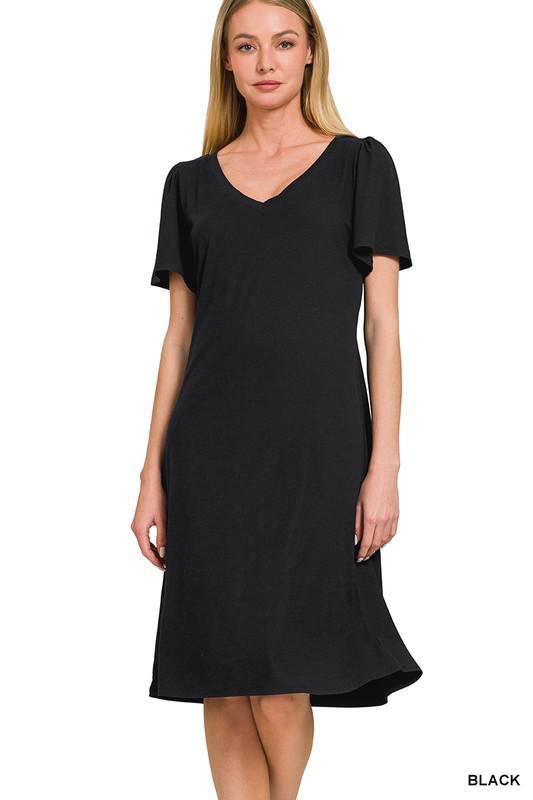 vneck microfiber dress