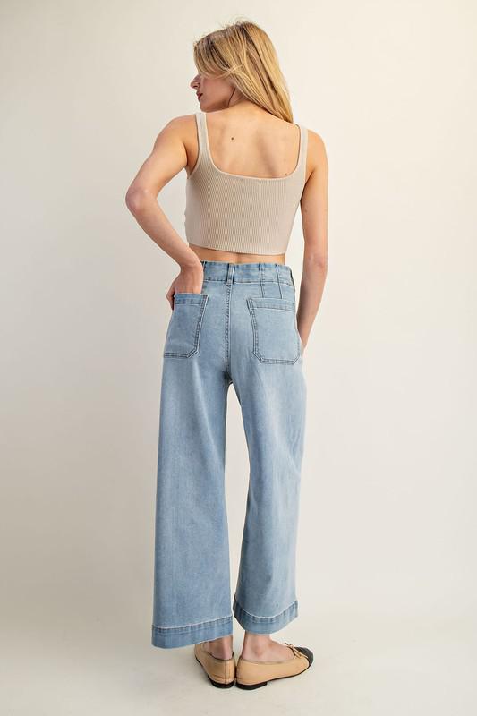Straight Leg Denim Pants