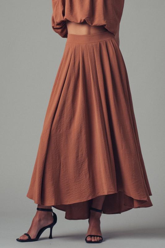 Boho Maxi Skirt With Flowy Draped Design