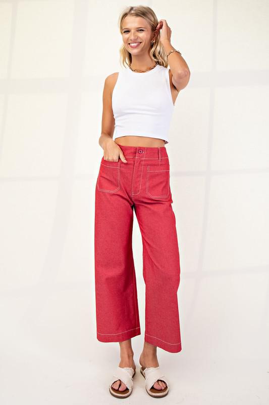 Cropped Wide Leg Pants