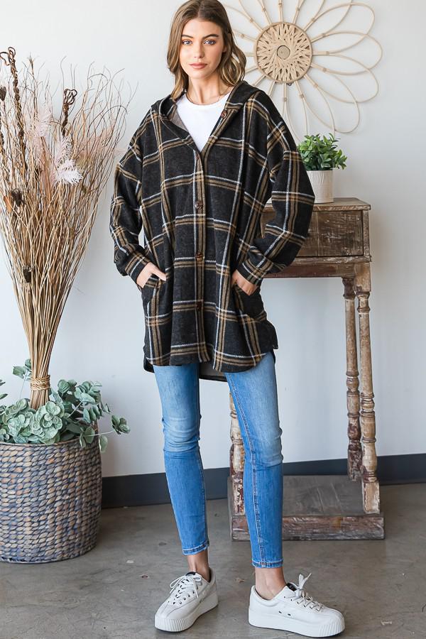 Charcoal Plaid Shacket