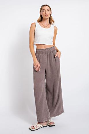 Washed Cotton Gauze Pants