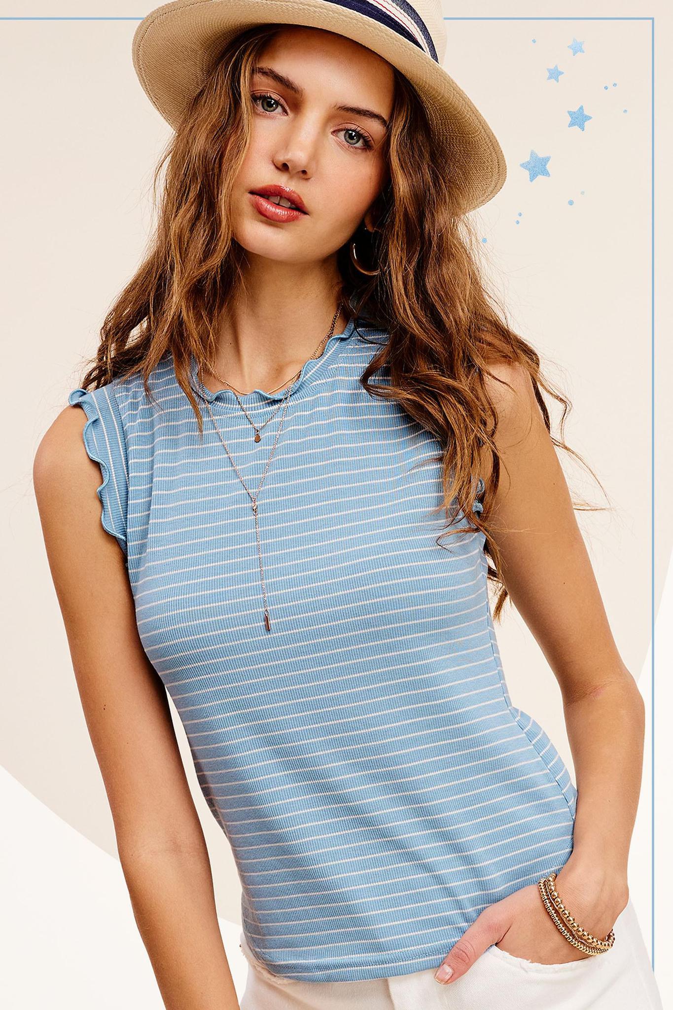 Sleeveless Ruffle Top