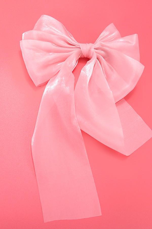 LARGE ORGANZA SHEER BOW RIBBON HAIR CLIPS