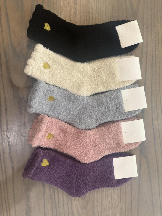 Assorted Fuzzy Cozy Heart Socks