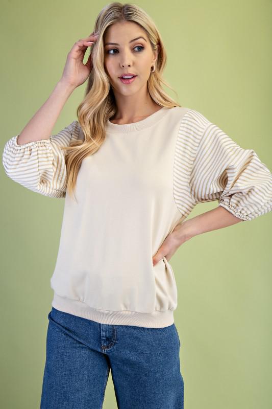 Mixed Fabric Sweatshirt
