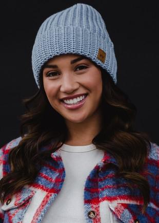 Light Blue Knit Beanie