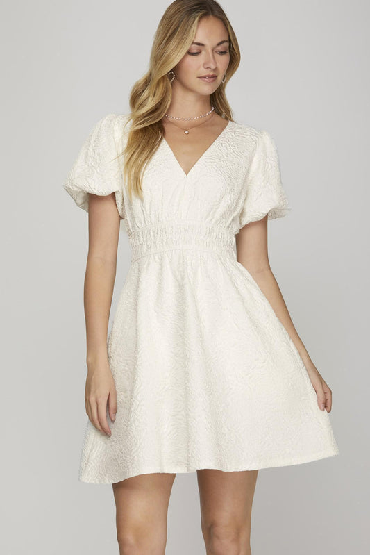 Puff Sleeve Mini Dress