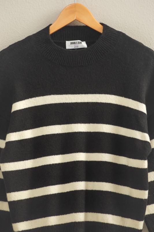 Striped High Neck Sweater