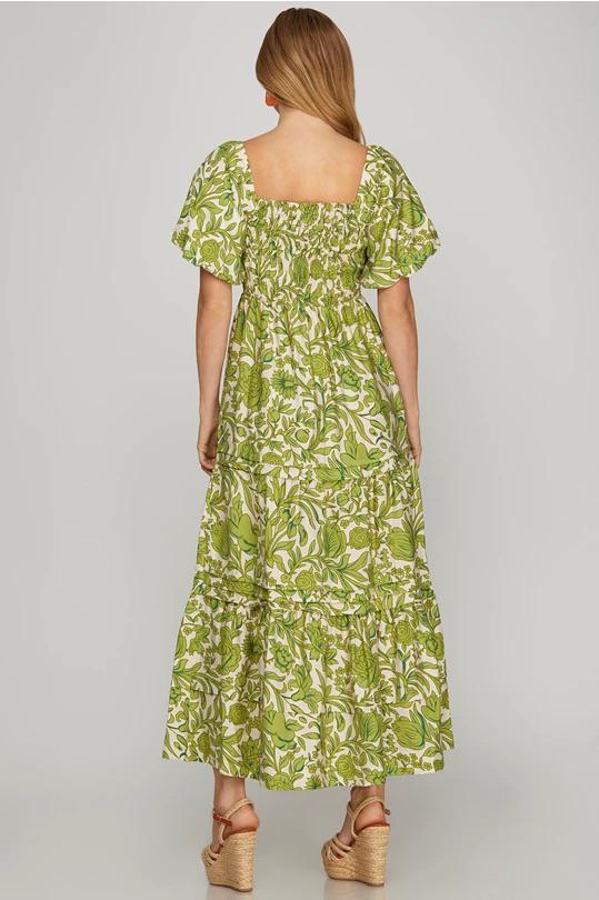 Puff Sleeve Floral Dress