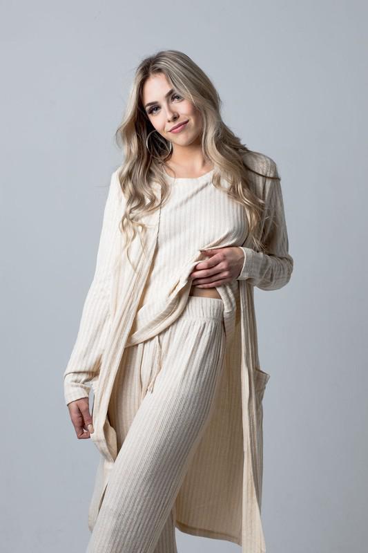 Ribbed 3 Piece Lounge Set