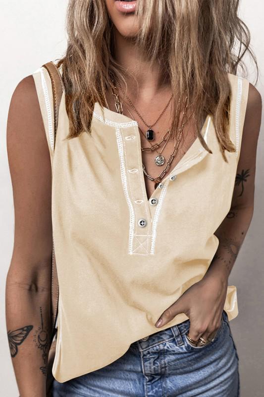 Sleeveless V-Neck Summer Tank Top
