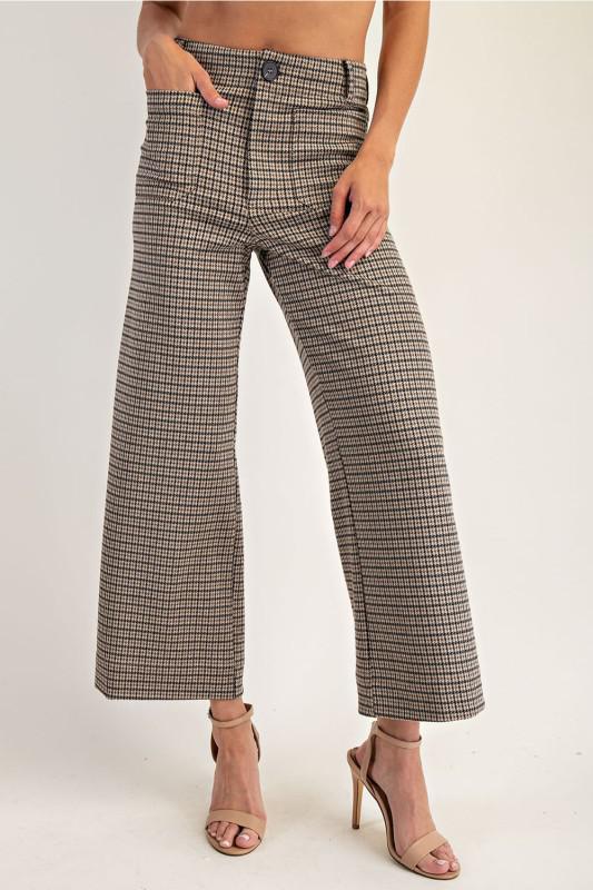 Houndstooth Straight Leg Pants