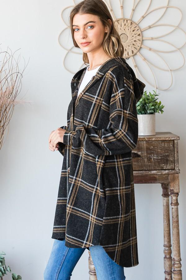 Charcoal Plaid Shacket