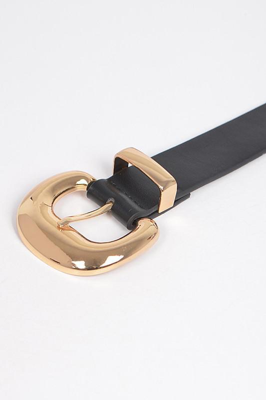 Faux Leather Metal Buckle Belt
