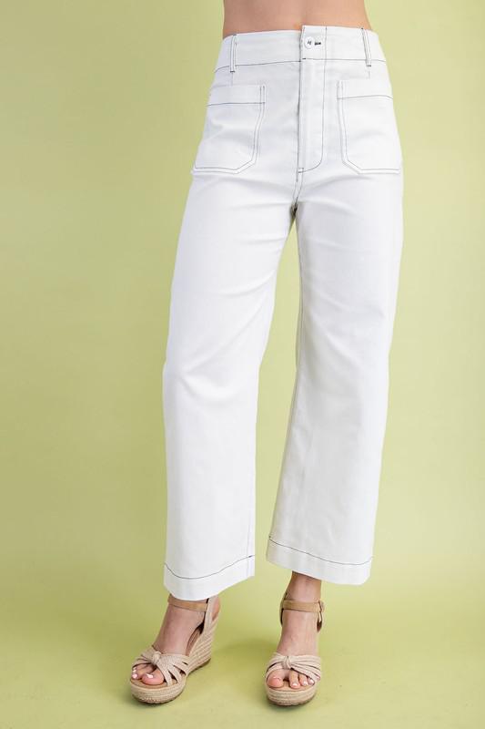 Cropped Wide Leg Pants