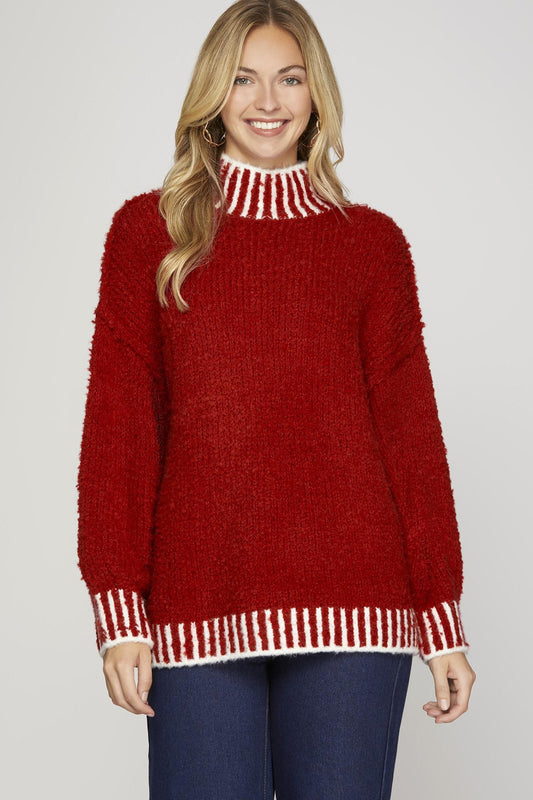 Long Sleeve Mock Neck Sweater