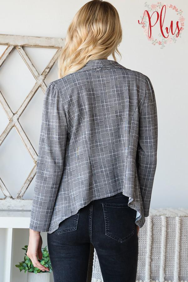 Plaid Open Blazer