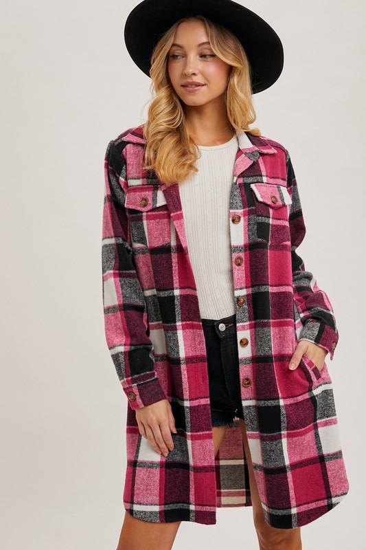 Flannel Plaid Longline Shacket