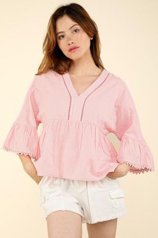 Embroidery pink top