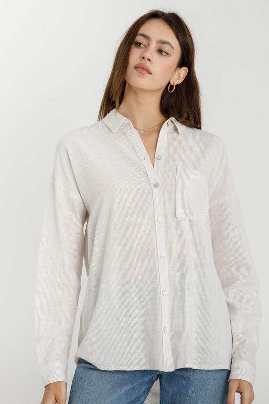 Hairline Stripe Button Down Shirt