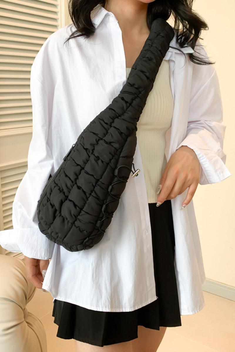 QUILTED PUFFY CROSSBODY SLING BAG