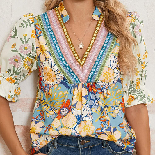Boho Floral Blouse