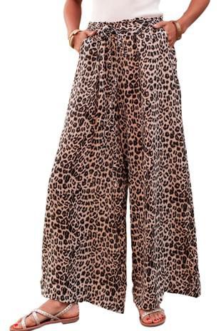 Leopard Wide Leg Pants