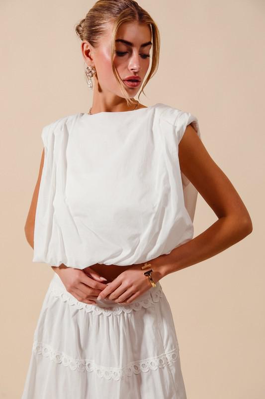 Sleeveless Crop Bubble Top