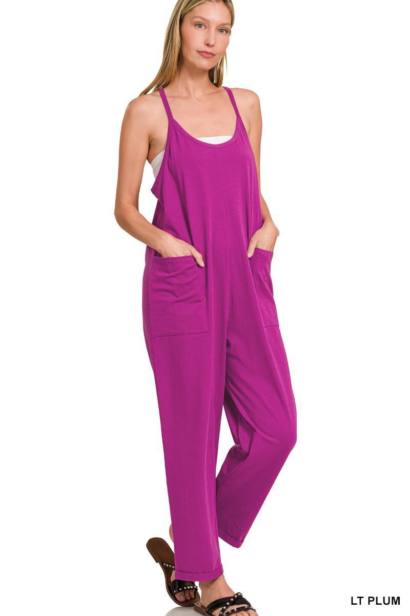 SPAGHETTI STRAP POCKETED JUMPSUIT