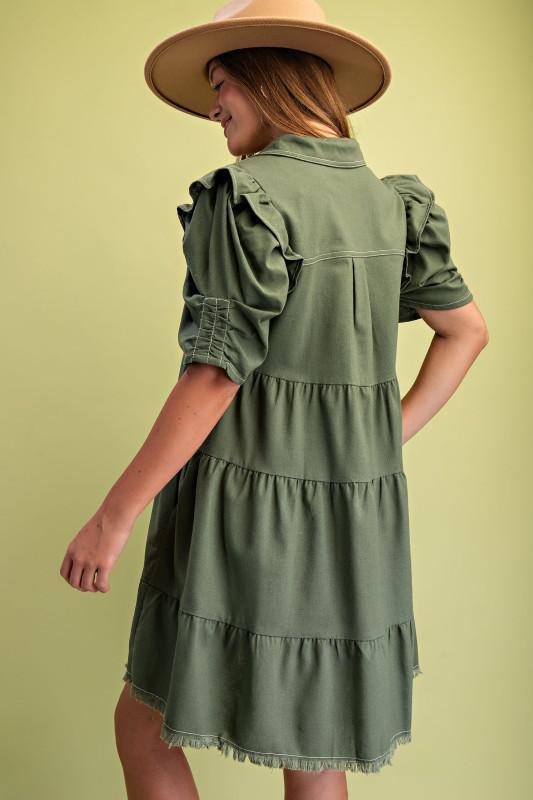 Linen Button Up Shirt Dress