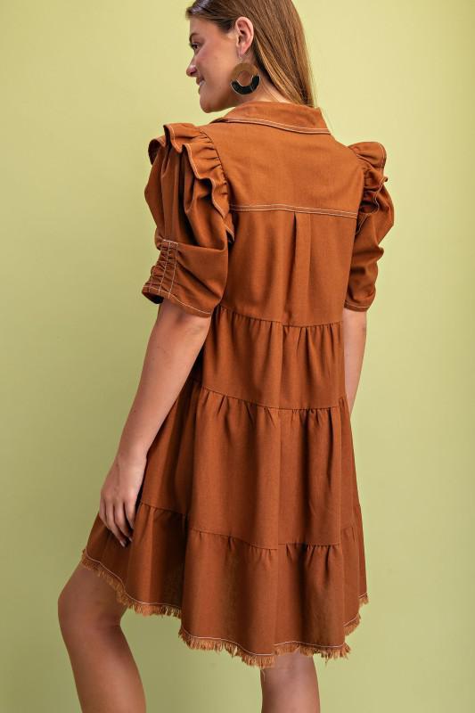 Linen Button Up Shirt Dress