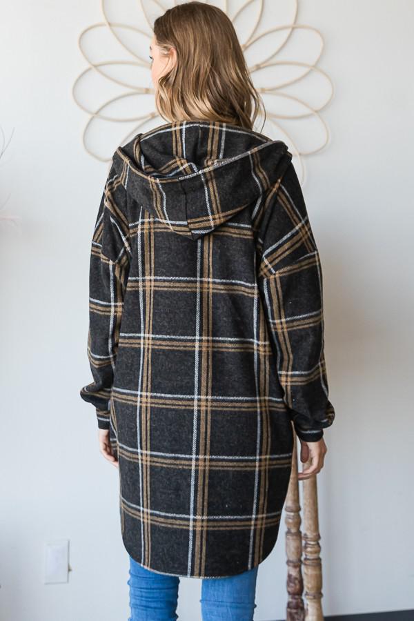 Charcoal Plaid Shacket