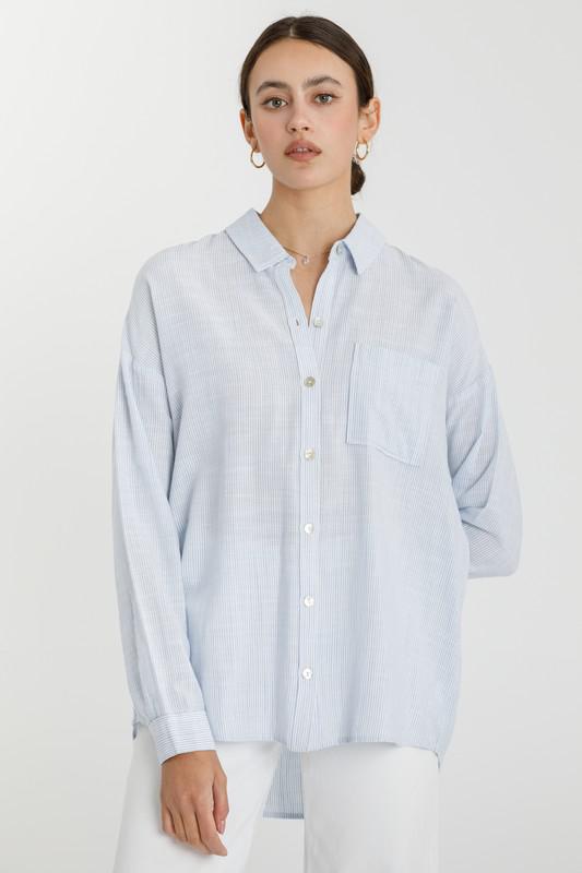 Hairline Stripe Button Down Shirt