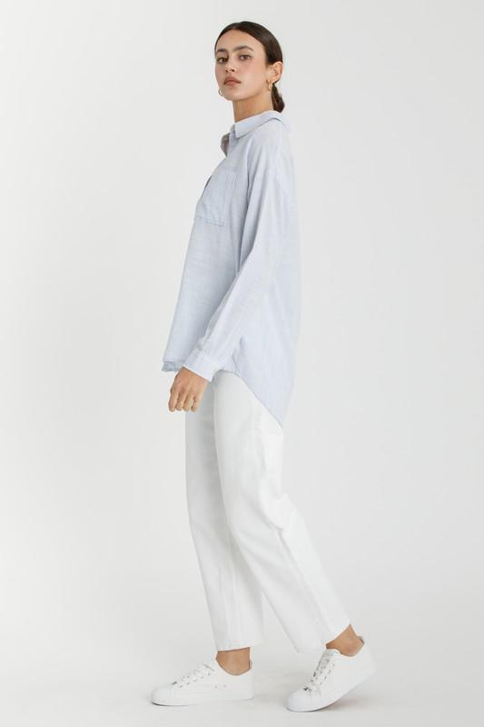 Hairline Stripe Button Down Shirt