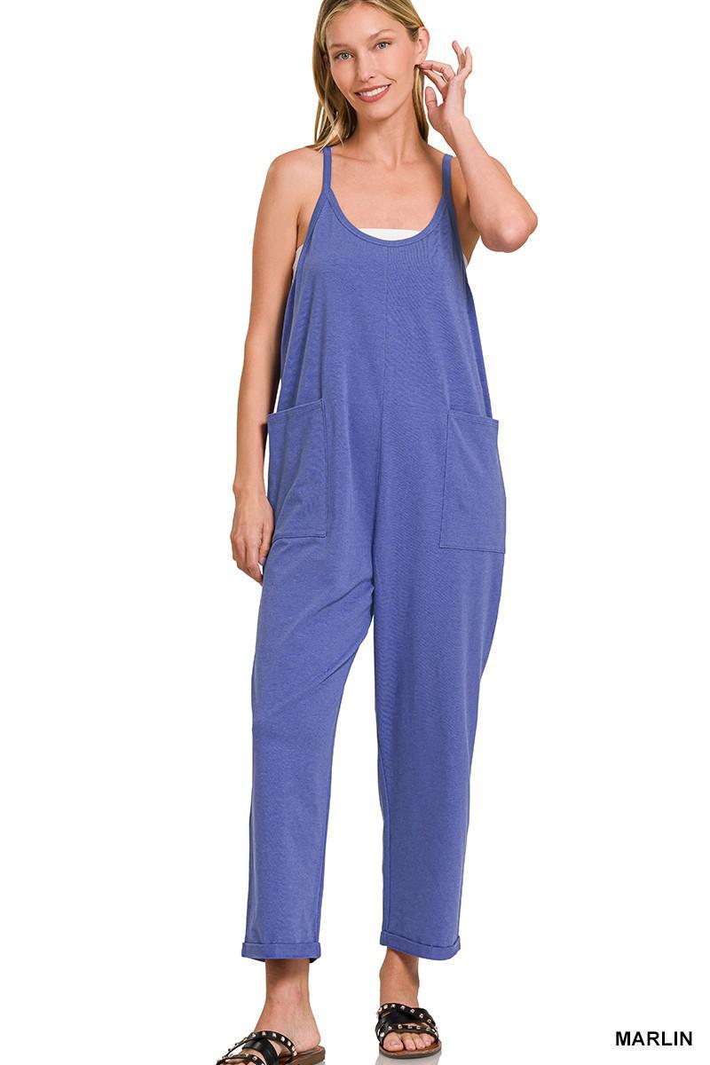 SPAGHETTI STRAP POCKETED JUMPSUIT