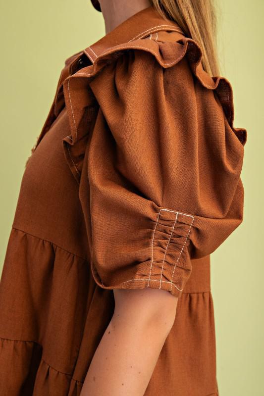 Linen Button Up Shirt Dress