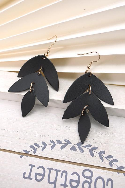 Leather Leaf Earings