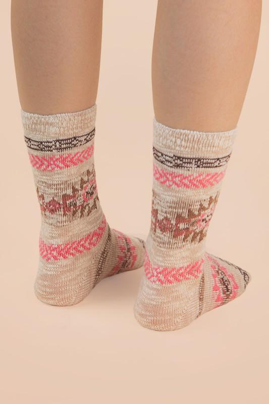 Aztec Graphic Cozy Crew Socks
